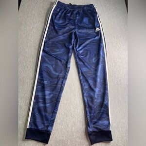 Adidas Blue Sweatpants with Elastic Waistband and Tapered Ankles
